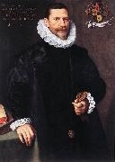 POURBUS, Frans the Younger Portrait of Petrus Ricardus zg oil